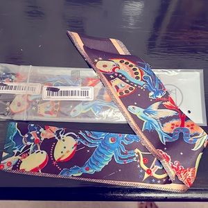 Multi Color Blue Fish Double Sided Print Twilly